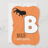 私はアルファベットBの確認カード子供へ サンキューカード (裏面)