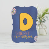 私はアルファベットD確認カード子供へ サンキューカード (スタンド正面)