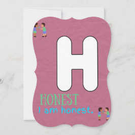 私はアルファベットH確認カード子供へ サンキューカード