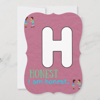 私はアルファベットH確認カード子供へ サンキューカード