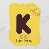 私はアルファベットK確認カード子供へ サンキューカード (正面/裏面)