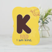 私はアルファベットK確認カード子供へ サンキューカード (スタンド正面)