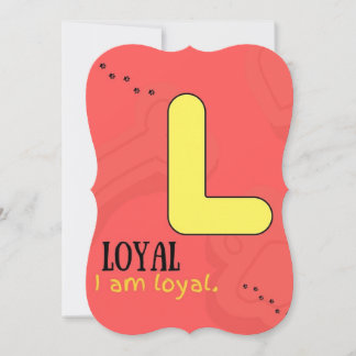 私はアルファベットLの確認カード子供へ サンキューカード