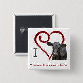 私はアンガスの黒いビーフを愛します 缶バッジ (正面&裏面)