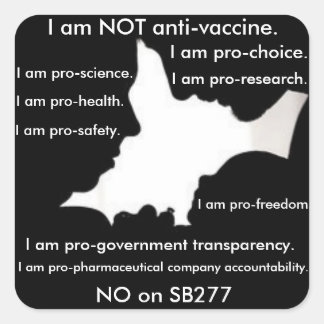 私はアンチワクチンではない – I am PRO-Choice sticker スクエアシール