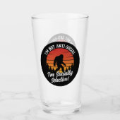 私はアンチ社会のビッグフット・ブラックではない タンブラーグラス (正面)