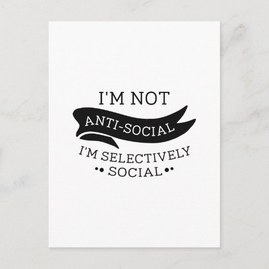 私はアンチ・ソーシャルではない ポストカード (正面)