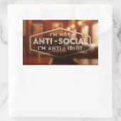 私はアンチ・ソーシャルではない。私はアンチ 長方形シール (バッグ)