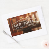 私はアンチ・ソーシャルではない。私はアンチ 長方形シール (封筒)