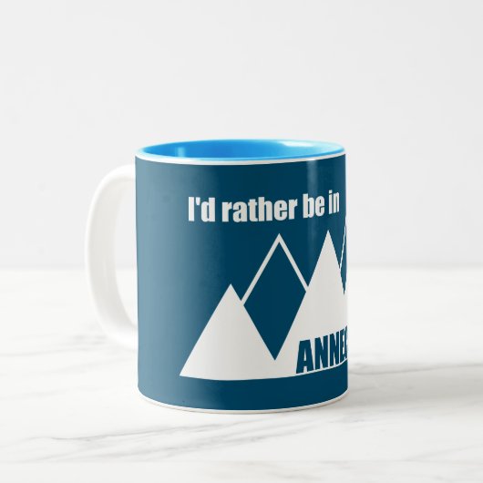 私はアンネシーのフランスマウンテンにいるほうがいい ツートーンマグカップ (正面左)