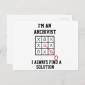 私はアーキビスト 私は常に解決策を見つける ポストカード (正面/裏面)
