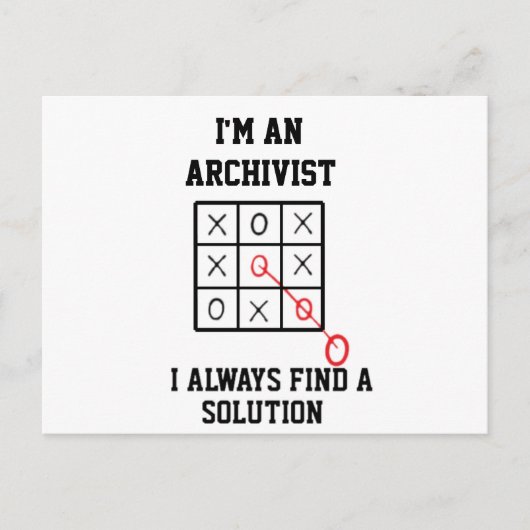 私はアーキビスト 私は常に解決策を見つける ポストカード (正面)