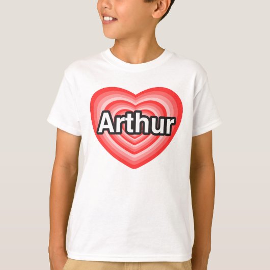 私はアーサーが好きです。私はあなたのアーサーが好きです。ハート Tシャツ (正面)
