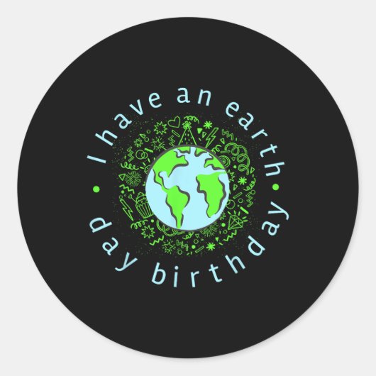 私はアースデイ誕生日 ラウンドシール (正面)