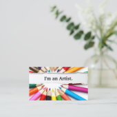 私はアーティストカラーペンシルの名刺 名刺 (スタンド正面)