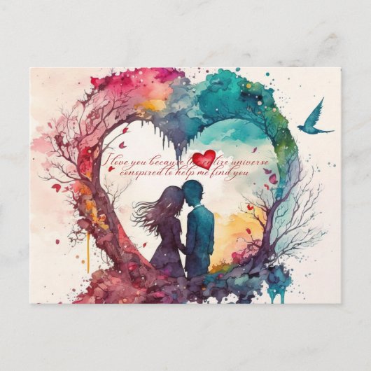 私はアートバレンタインのギフトカードが大好き シーズンポストカード (正面)