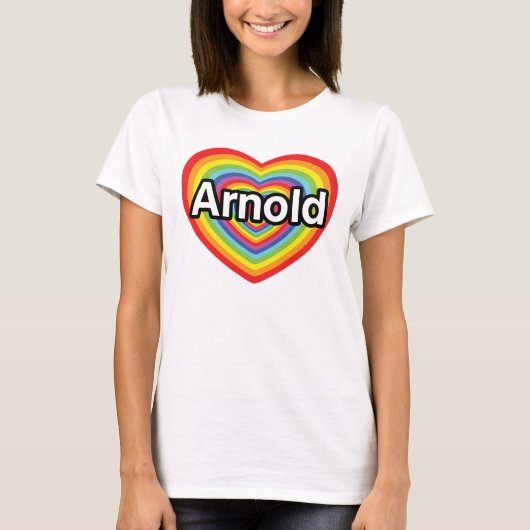 私はアーノルドの虹のハートを愛します Tシャツ (正面)