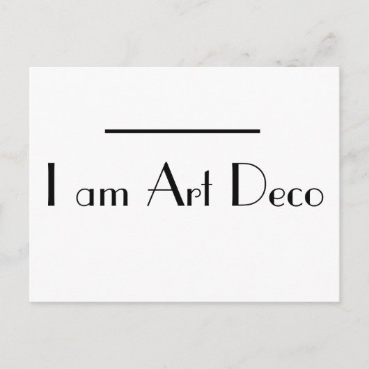 私はアールデコタイポグラフィ ポストカード (正面)