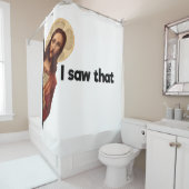 私はイエスがおもしろい覗いているミーム シャワーカーテン (インサイチュ)