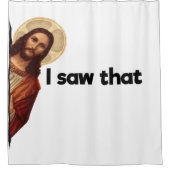 私はイエスがおもしろい覗いているミーム シャワーカーテン (正面)