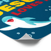 私はイエスが私を愛してくれて本当に嬉しいドルフィンクリスチャン ポスター (角)