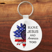 私はイエスとアメリカも大好き キーホルダー (正面)