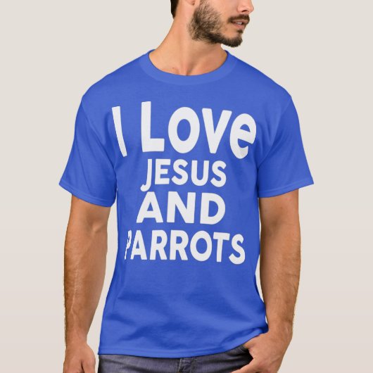 私はイエスとオウムのおもしろいオウムのティーが大好き Tシャツ (正面)
