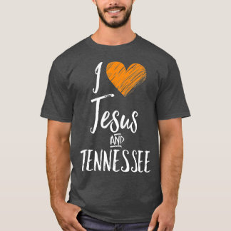 私はイエスとテネシーのオレンジのハートかわいい Tシャツ
