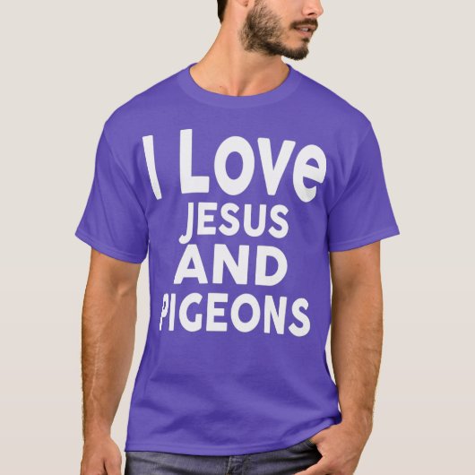 私はイエスとハトが大好おもしろいき Tシャツ (正面)