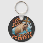 私はイエスとフロートのジャガイモのマナティー海の牛が大好き キーホルダー (正面)
