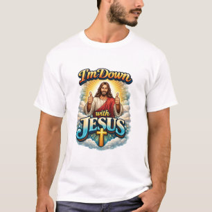 私はイエスと一緒 – 大胆な信仰のグラフィックデザインのクリスチャングッズ Tシャツ