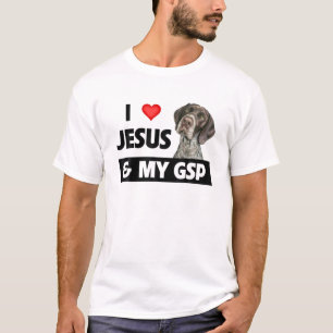 私はイエスと私のGSPママのパパドイツの短いヘイア大好き Tシャツ