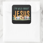 私はイエスについてワイルド – 子供と女性のクリスチャン スクエアシール (バッグ)