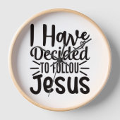 私はイエスに後を追決めたシンプルタイポグラフィ 壁時計 (正面)