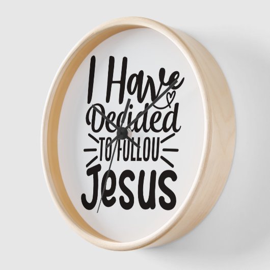 私はイエスに後を追決めたシンプルタイポグラフィ 壁時計 (傾斜)