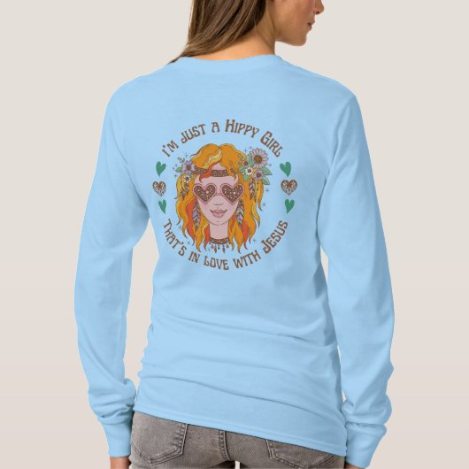 私はイエスに恋をしているヒッピーな女の子だ Tシャツ (裏面)