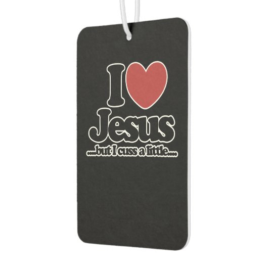 私はイエスを愛しているが、私は少し悩む カーエアーフレッシュナー (左)