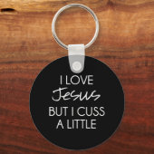 私はイエスを愛しているが、私は少し悩む キーホルダー (正面)