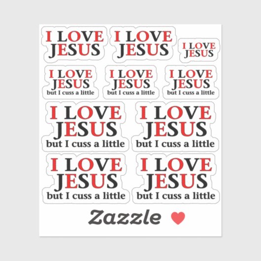 私はイエスを愛しているが、私は少し面白い輪郭のカットを見る シール (シート)