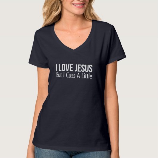 私はイエスを愛している – しかし私は少し悩む – Tシャツ (正面)