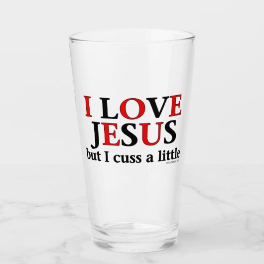 私はイエスを愛している[しかし、私は少し考える] タンブラーグラス (正面)