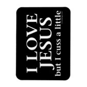 私はイエスを愛している[しかし、私は少し考える] マグネット (縦)