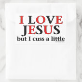 私はイエスを愛している[しかし、私は少し考える] 長方形シール (バッグ)