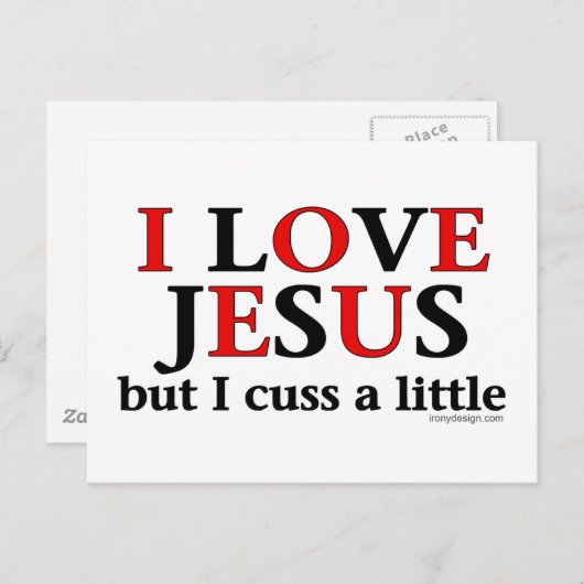 私はイエスを愛している[でも少しは愛している] ポストカード (正面/裏面)