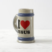 私はイエスを愛している ビールジョッキ (正面左)