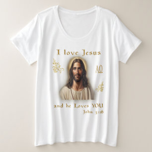 私はイエスを愛している プラスサイズTシャツ