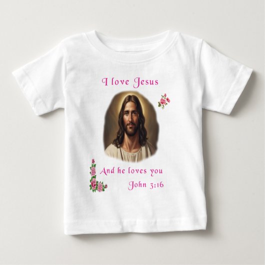 私はイエスを愛している ベビーTシャツ (正面)