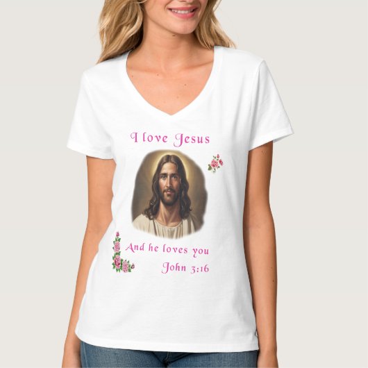 私はイエスを愛している Tシャツ (正面)