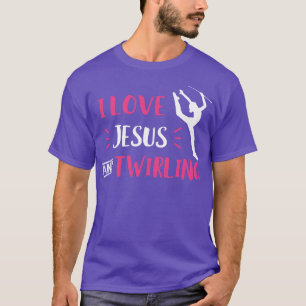 私はイエスを愛し、バトンを巻くマジョレット Tシャツ