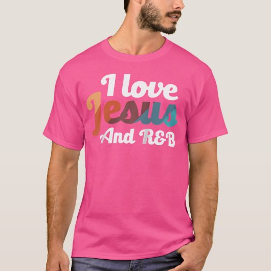 私はイエスを愛し、Rbを崇拝する福音の霊性 Tシャツ (正面)